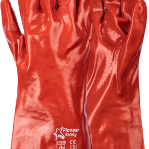 Red Pvc Glove Open Cuff 35Cm